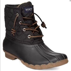Sperry Women's Black Quilted Duck Boots EUC